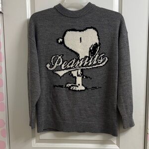 Gray Peanuts Snoopy Sweater